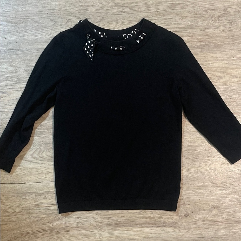 Talbots Black Top with Studded Detail